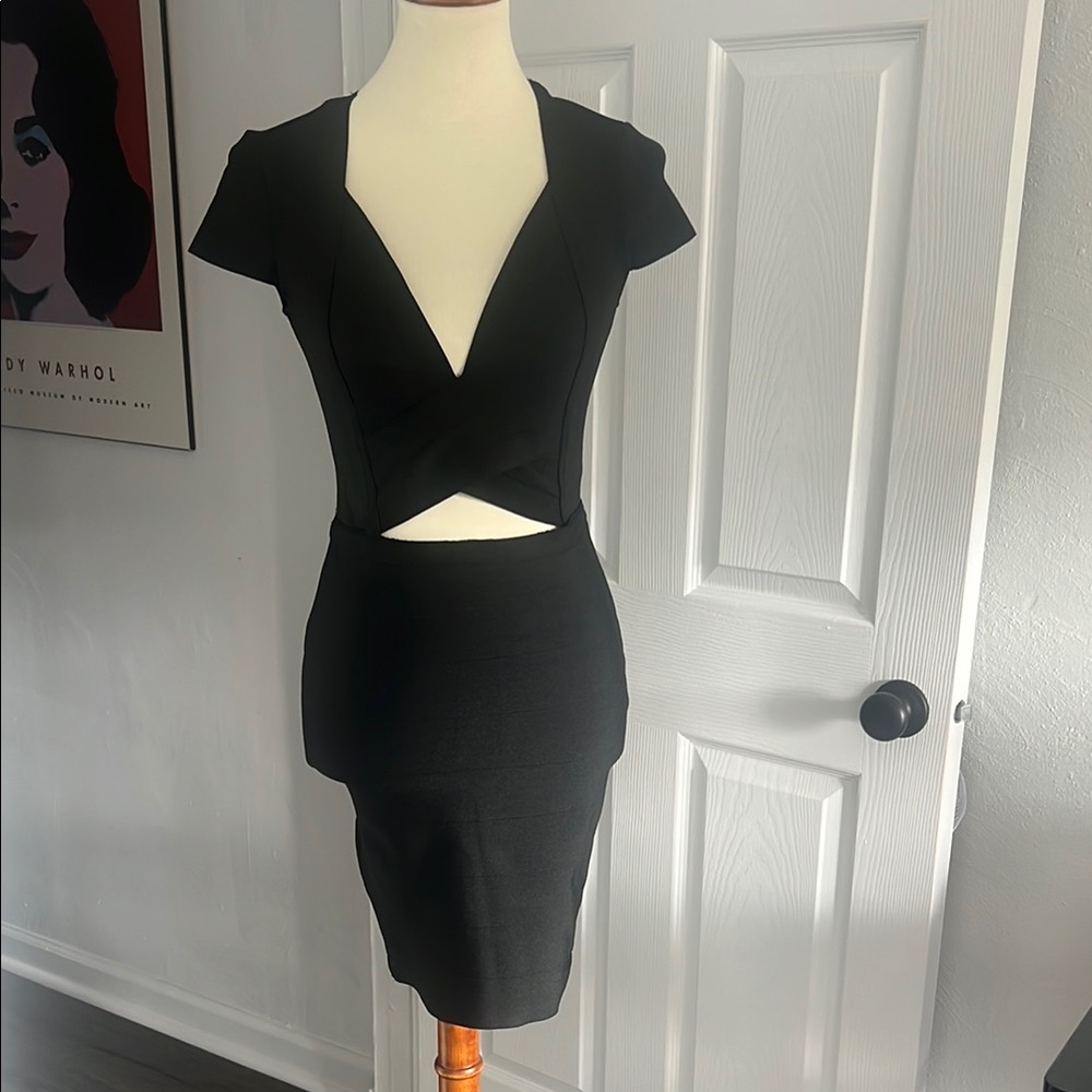 Black Cut-Out Bandage Dress - Picture 1 of 8